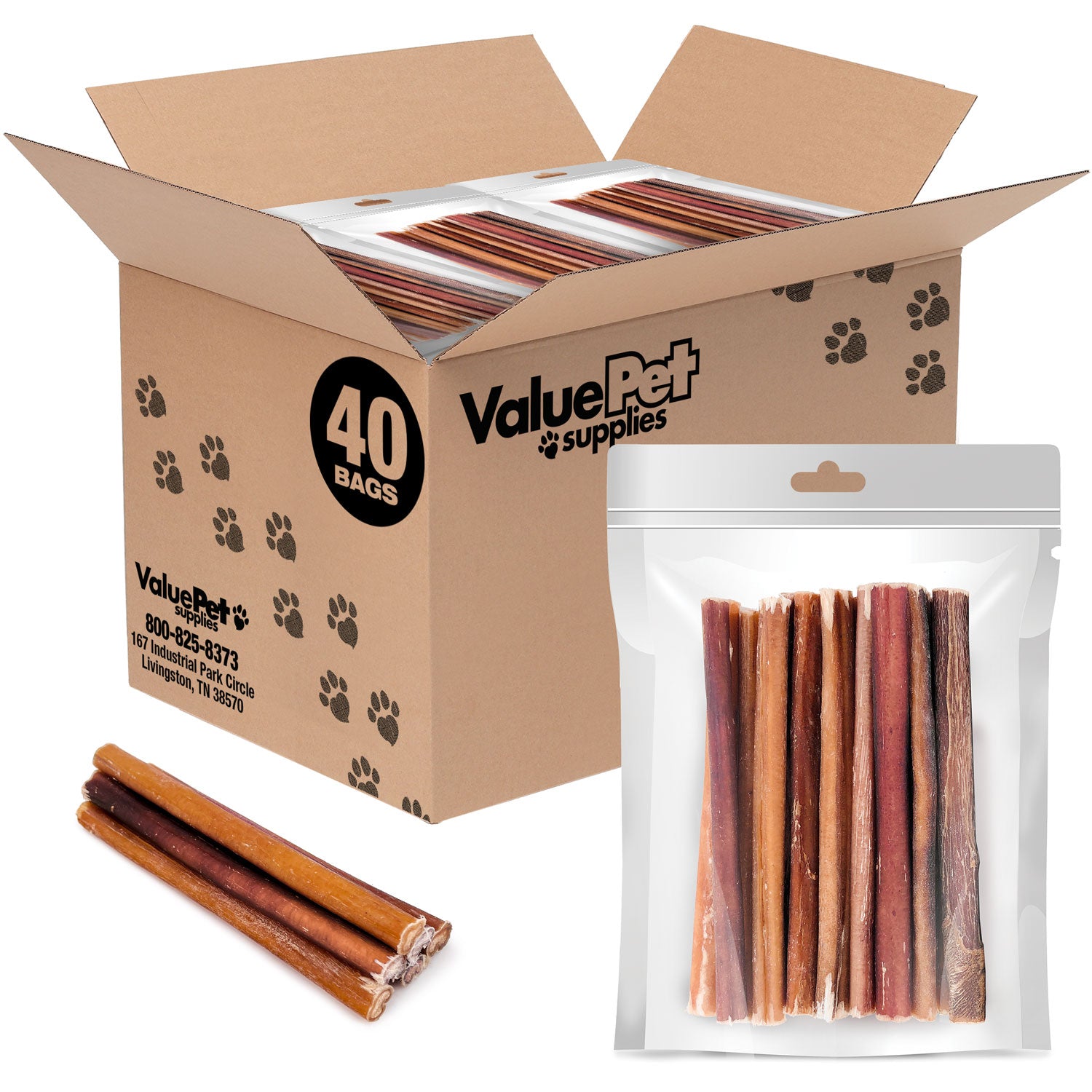 Bully Sticks for Small Dogs, Thin 6 Inch, 400 Count RESALE PACKS (40 x 10 Count)