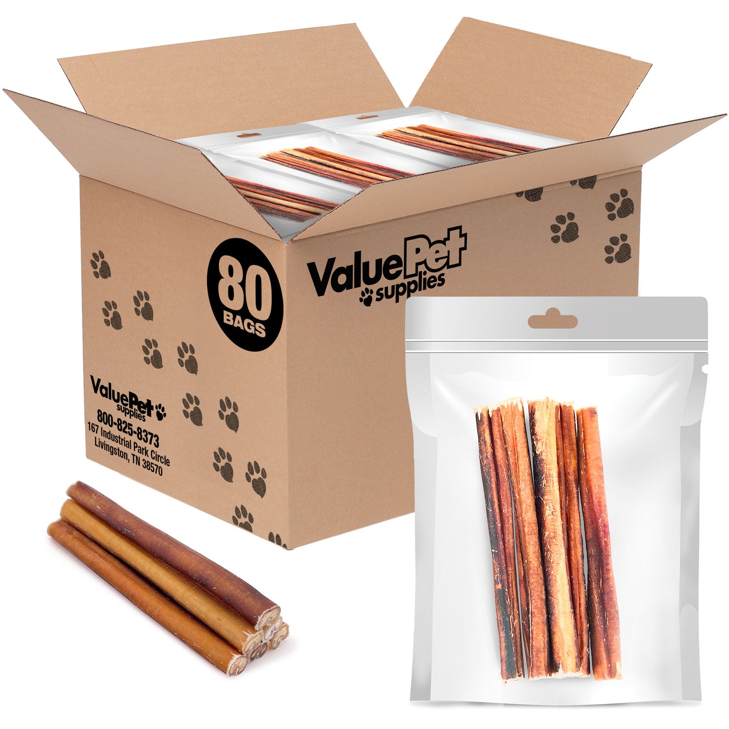 Bully Sticks for Dogs, Medium 6 Inch, 400 Count RESALE PACKS (80 x 5 Count)