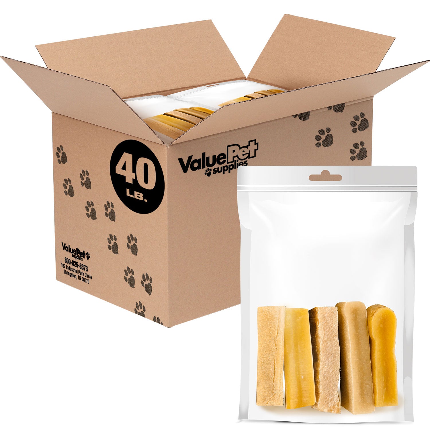 Himalayan Yak Cheese Dog Chews, Small, 40 Pound RESALE PACKS (5 bars per bag)