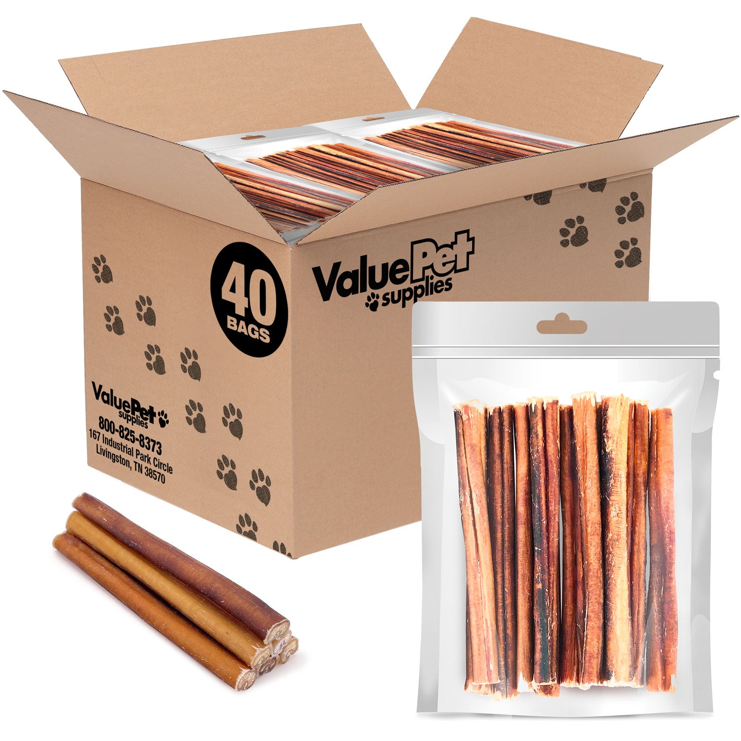 Bully Sticks for Dogs, Medium 6 Inch, 400 Count RESALE PACKS (40 x 10 Count)