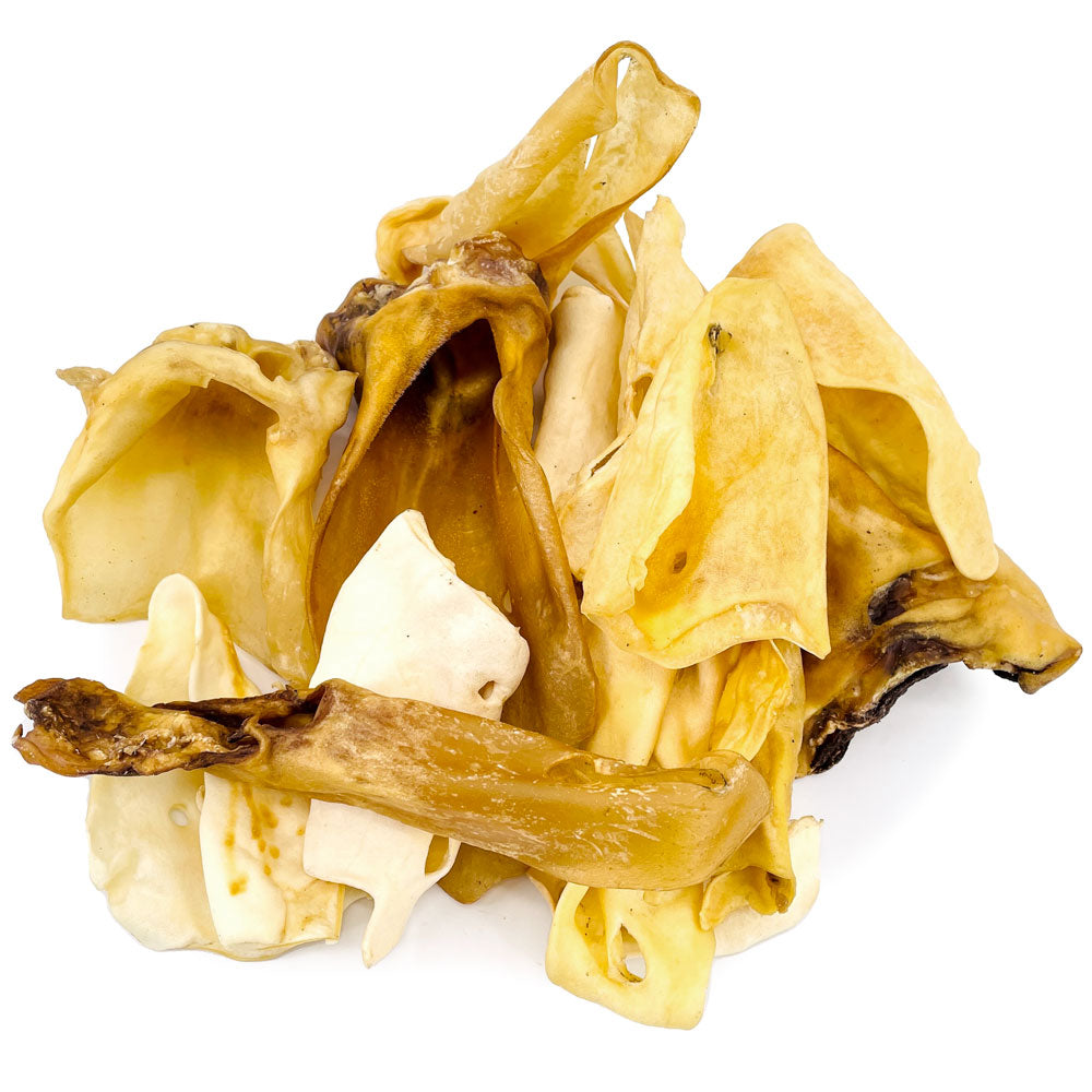 Natural Brown Cow Ears, Crunchy Style, Varied Size, Shape & Color, 100 Count - Varied - 100 Ears