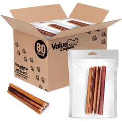Bully Sticks for Small Dogs, Thin 6 Inch, 400 Count RESALE PACKS (80 x 5 Count)