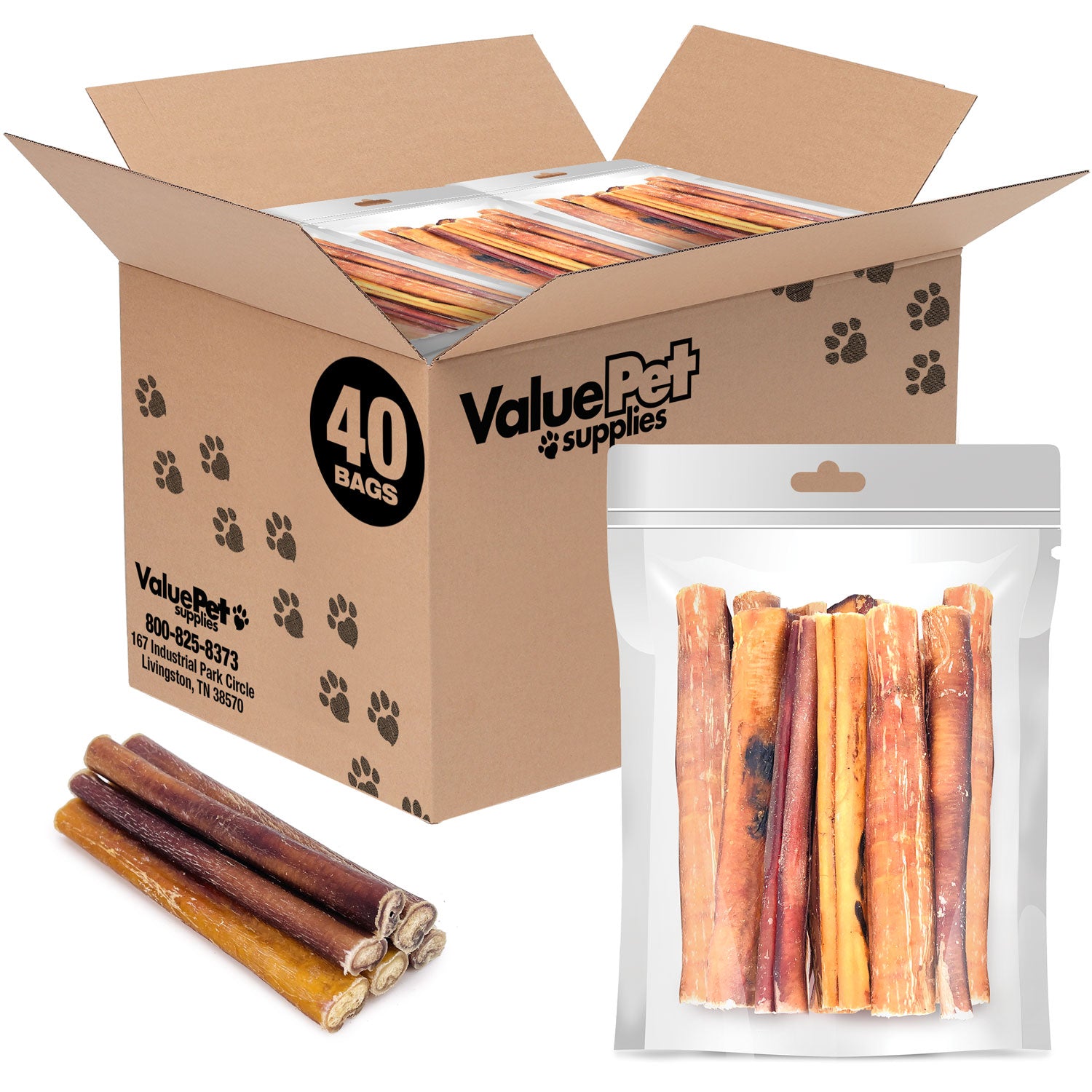 Bully Sticks for Large Dogs, Thick 6 Inch, 400 Count RESALE PACKS (40 x 10 Count)