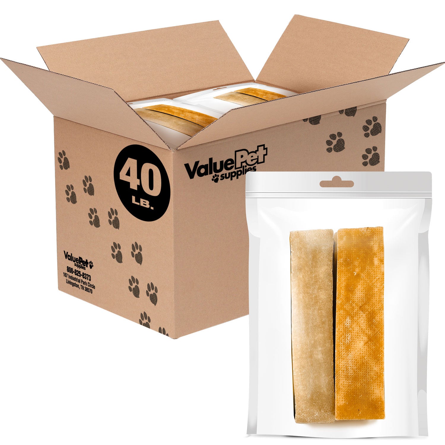 Himalayan Yak Cheese Dog Chews, Extra Large, 40 Pound RESALE PACKS (2 bars per bag)