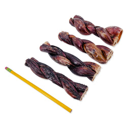 Beef Jerky Gullet Braids, Thick 6 Inch, 50 Count - Gullet - 50 Braids