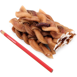 Braided Bully Sticks, Thick 6 Inch, 25 Count - Thick - 25 Braids