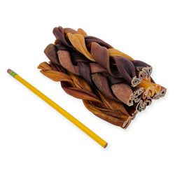 Collagen Braided Sticks, 6 Inch Thick, 50 Count - Thick - 50 Braids